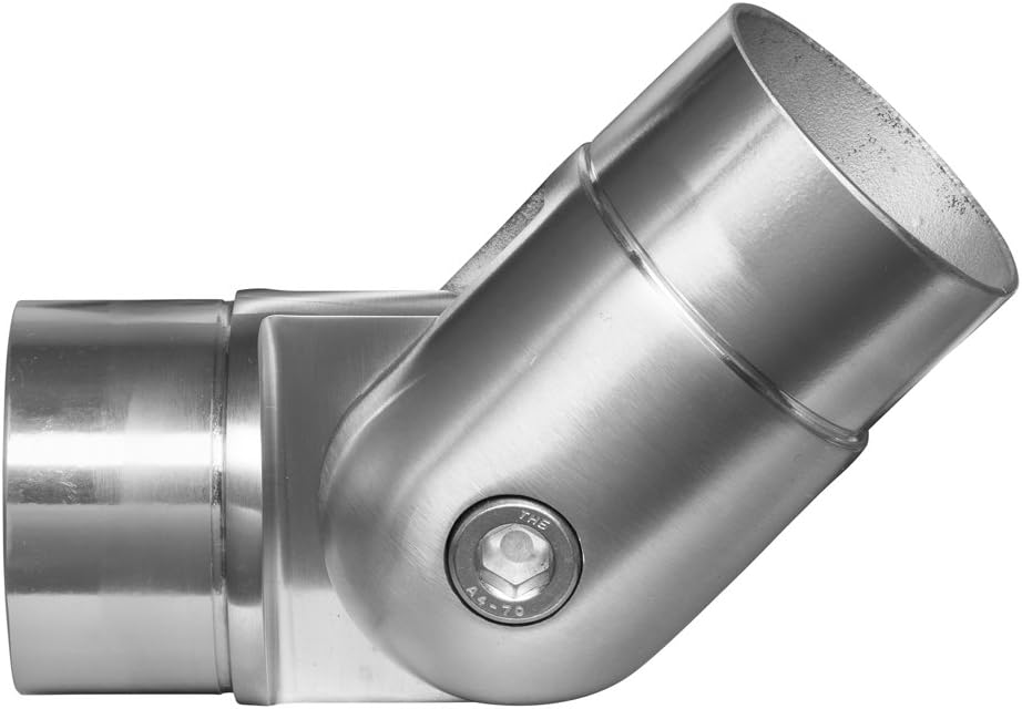 Stainless Steel Adjustable Joint Elbow Bend Connector, Round Shape Tube Component for Cable Railing Deck (Intermediate Posts and/or Top Rail)