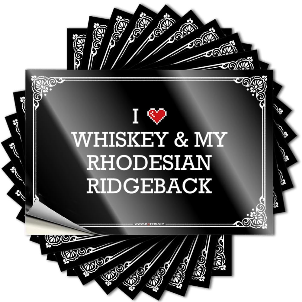 Decor Tattoos - Fluffy Paw Case I Love Whiskey & My Rhodesian Ridgeback(12X18CM)