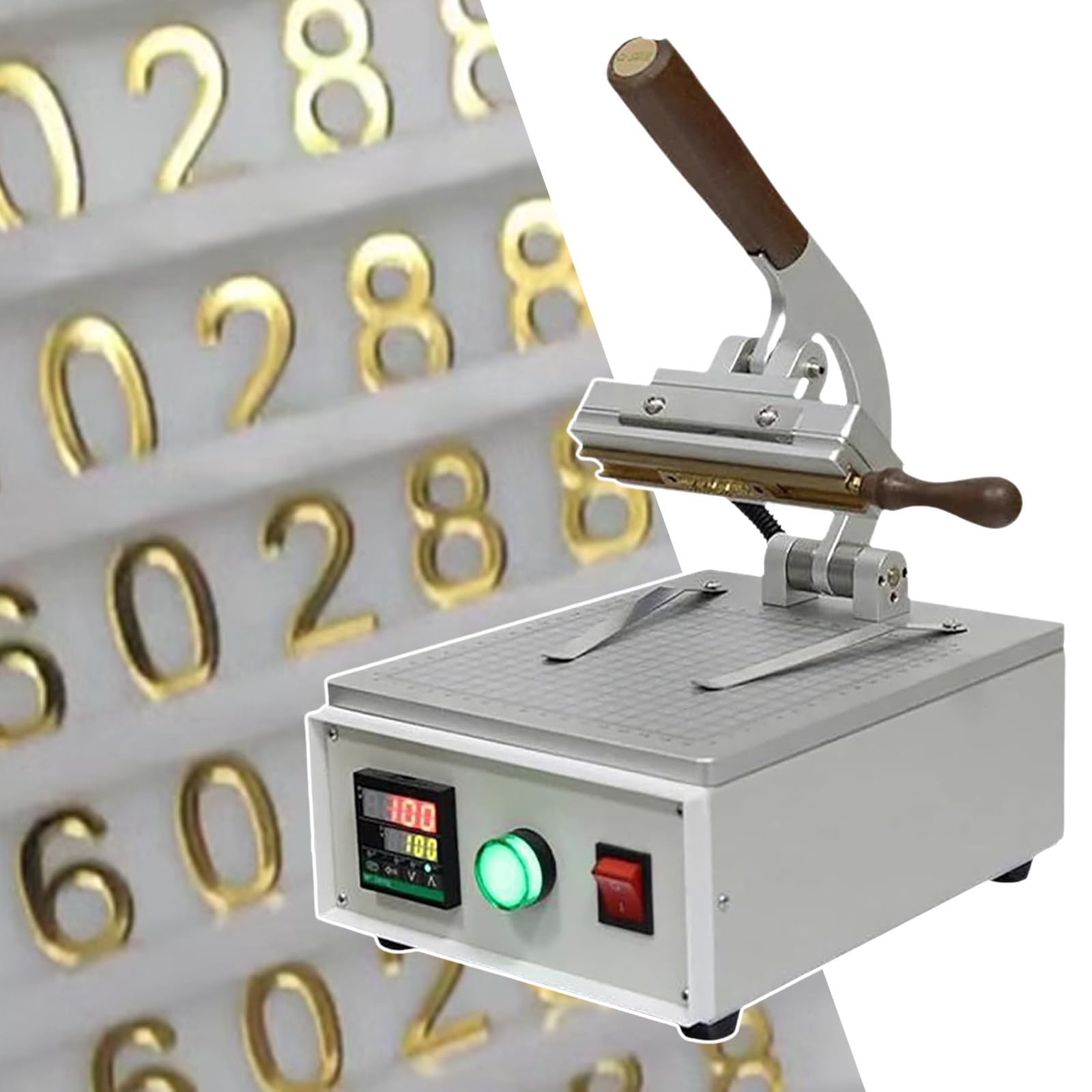 SENJINGHUA Digital Embossing Machine, with 26 Stamping Letter, Hot Foil Stamping Machine, Manual Tipper Stamper, Heat Press Machine,110V