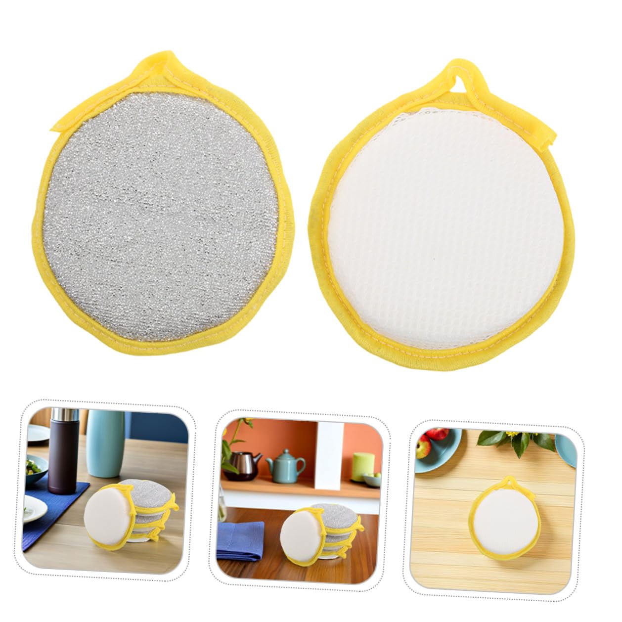 Esponjas de Cocina Reutilizables de Doble Cara 50 Piezas Redondas