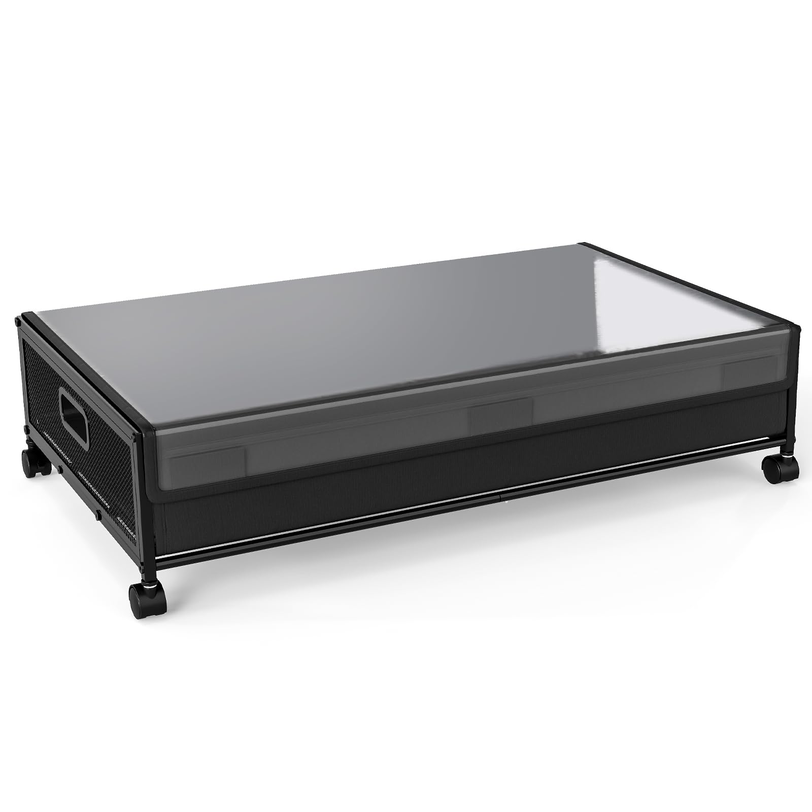 Extra Large Under Bed Storage Box - 2 Pack Clear Organizers with Lids, Wide Flat Design for Clothes, Shoes, Blankets, Seasonal Items - Fits Under Twin/Queen/King Beds - Space Saving Storage Bins
