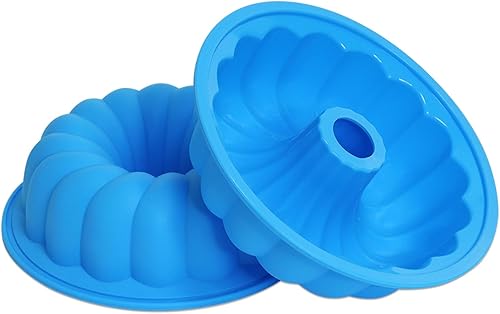 Molde de silicona para pasteles de 8 pulgadas, 2 piezas, molde de gelatina azul, moldes para pasteles fáciles de limpiar, moldes de silicona