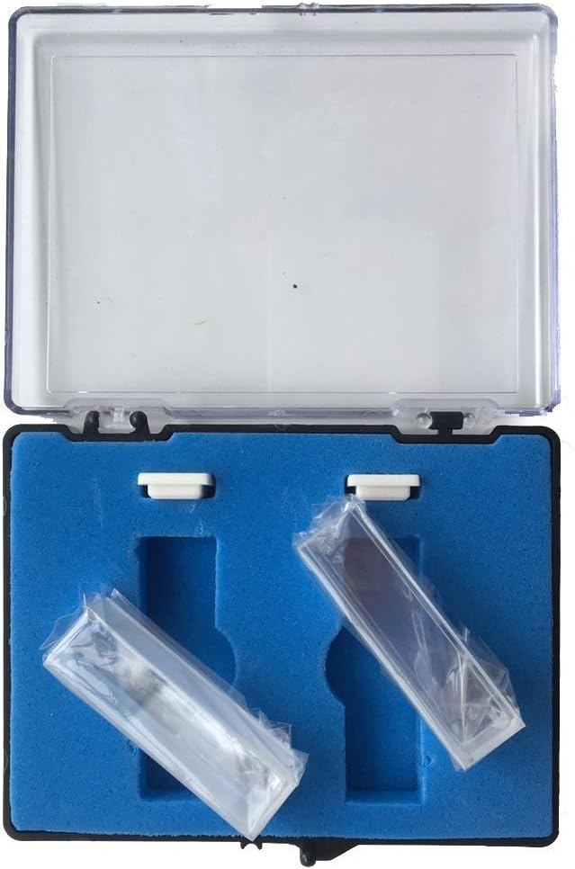 Quartz Cuvette, 2 pcs Standard 10mm 3.5ml Spectrometer Cell (Right Angle)