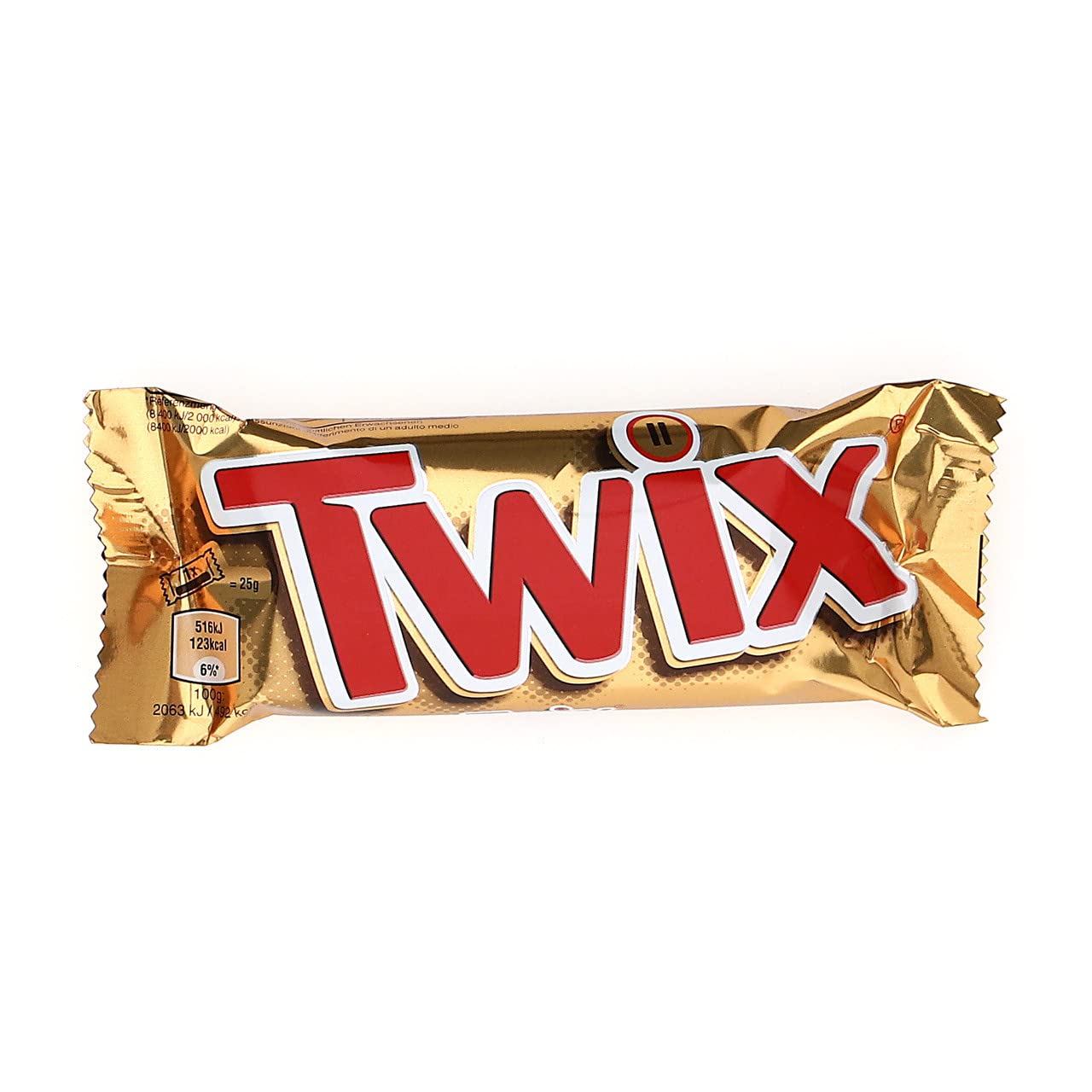 Twix Snack Barrette con Biscotto Ripieno di Caramello e Ricoperto di Cioccolato al Latte - Box 25x50gr con Portachiavi CAIYA®