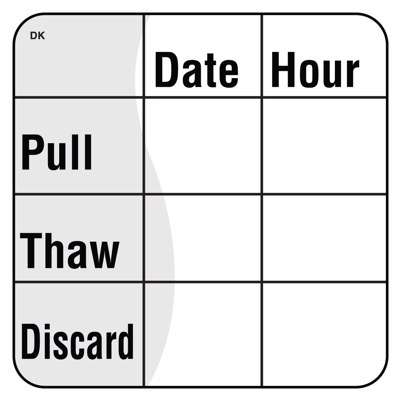 DayMark Safety SystemsIT110067 DuraMark Pull/Thaw/Discard Permanent Label, 2" x 2"