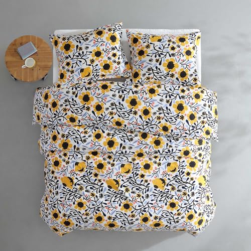 Image of Marimekko - King Duvet Cover Set, Cotton Percale Reversible Bedding with Matching Shams, Floral Home Decor (Mykero Multicolor, King)