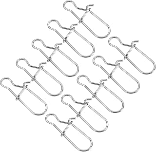 PATIKIL Fishing Snaps, 100 Pack 123LBS Stainless Swivel Tackle Kit Fishing Clips Lure for Saltwater Freshwater, Silver