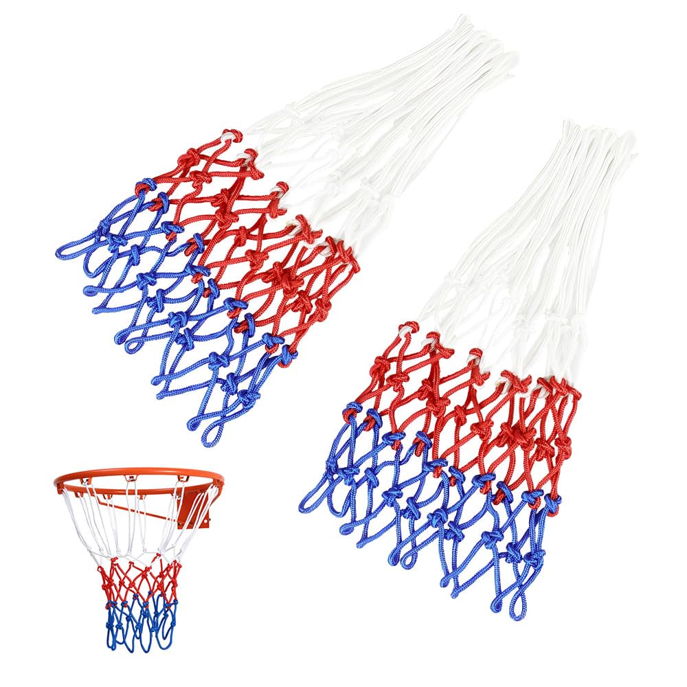 2 Pezzi Rete Canestro Basket Esterno,Retina Basket Outdoor Nylon,HMCEY Canestro Pallacanestro da Muro,Portable Basketball Net Ricambio,Rete da Baskets Rimovibile per Bambini, Sport, Scuola