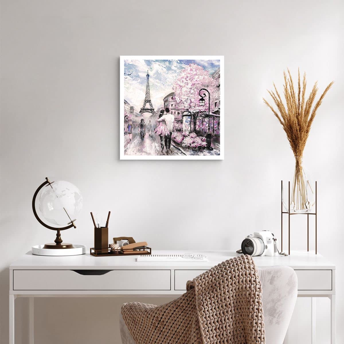 Poster Déco Mural 50x50cm - Tour Eiffel Paris, Style Moderne Sans Cadre