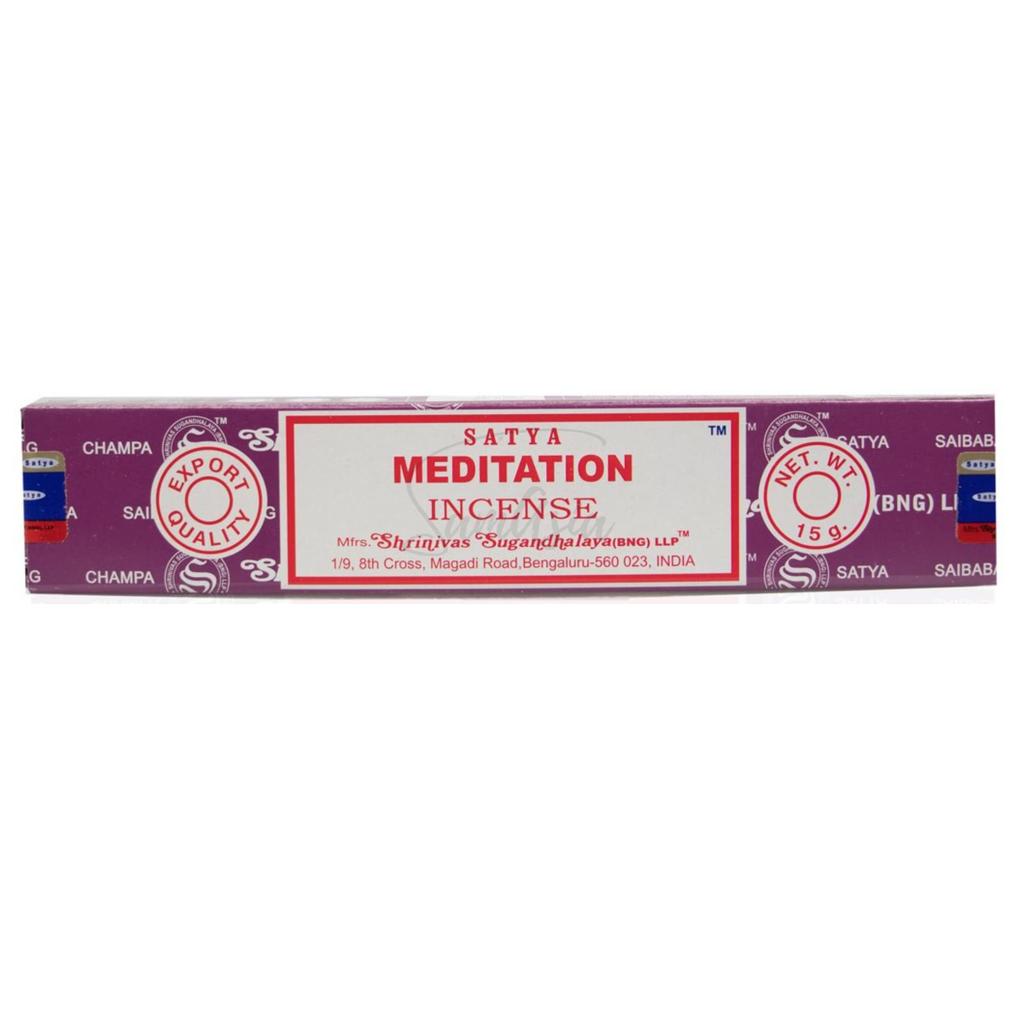 Samasia Satya Nag Champa Meditation Incense Sticks | X1 Pack | Comes With Bookmark | Incense Can Be Used For Aromatherapy, Yoga Meditation And Relaxation