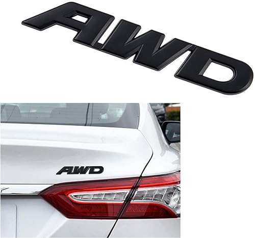 HUAPX AWD - Adhesivo para emblema, 1 unidad, universales, de aleación de zinc, compatible con todos los vehículos todoterreno de 4 x 4 ruedas