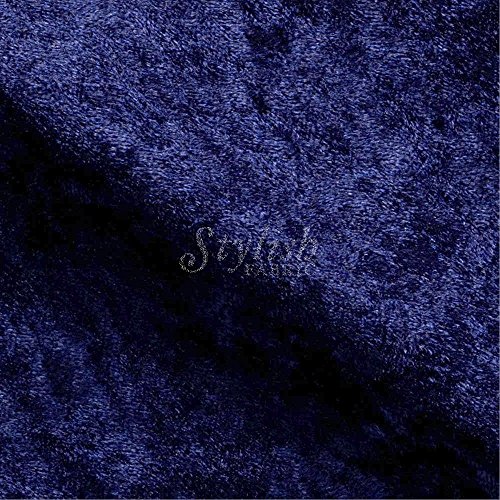 Crushed Panne Velour Fabric Navy by The Yard or Wholesale - 1 Yard