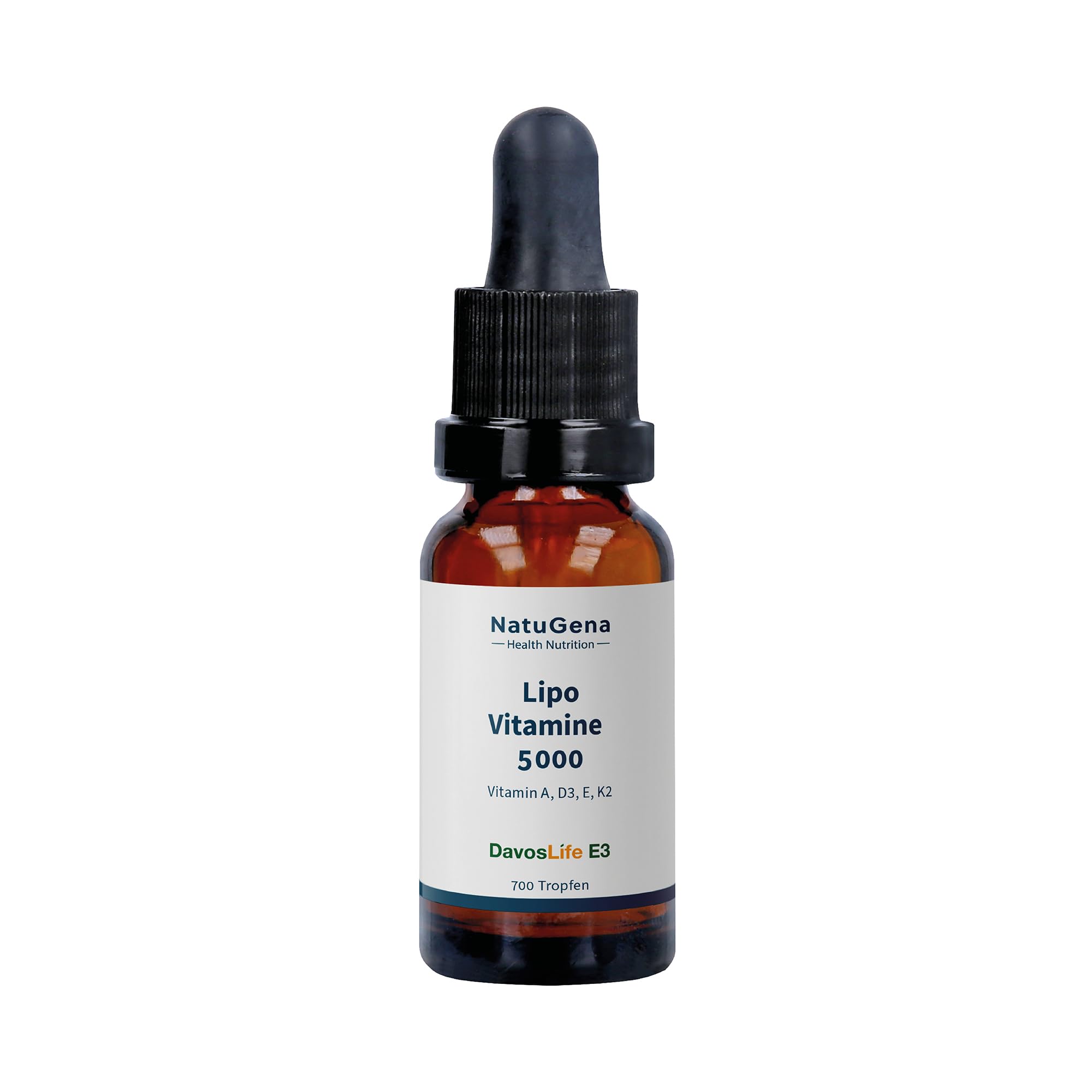 NatuGena Lipo Vitamine 5000, Vitamin D3, E, K, A, trägt zu einer normalen Funktion des Immunsystems bei, 20 ml / 700 Tropfen (Familienpackung)