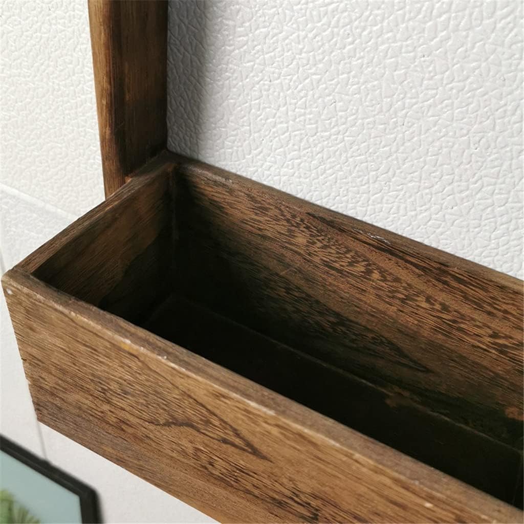 Key Rack Wooden Wall Racks Shop Door Rear Wall Hanging Wall Decoration Porch Key Wall Storage Rack (Color : Brown Size : 93035cm)