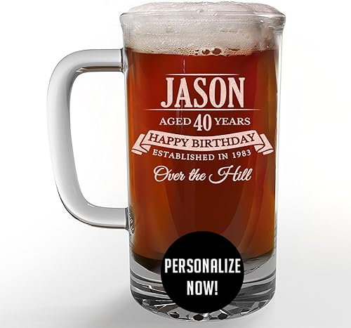Miniatura 7 de Taza de cerveza de vidrio grabada personalizada de 16 onzas, Día del Padre, monograma, nombre personalizado, regalos de cerveza personalizados para