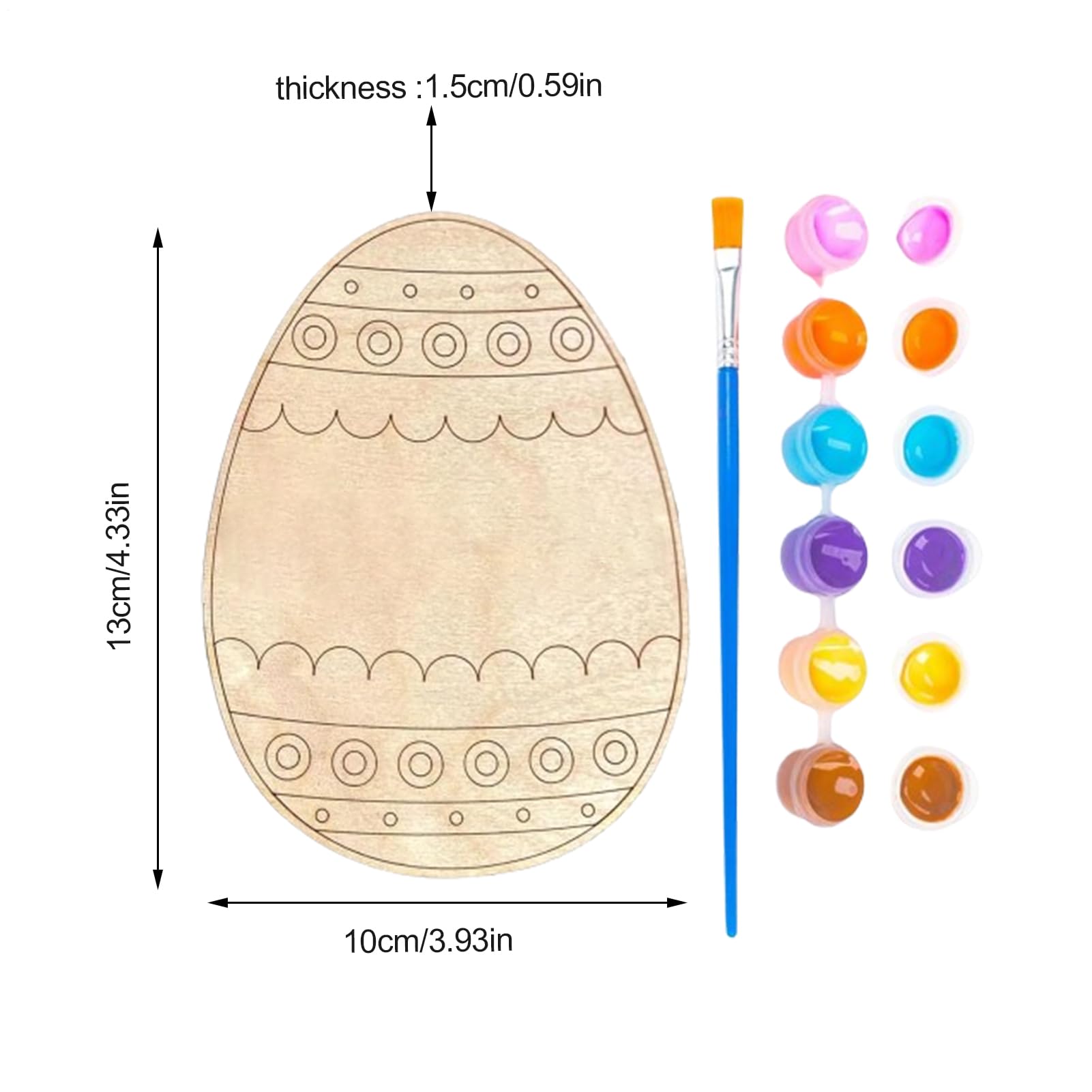 Generico Uova di Pasqua in Legno da Decorare Set per Creazioni in Legno