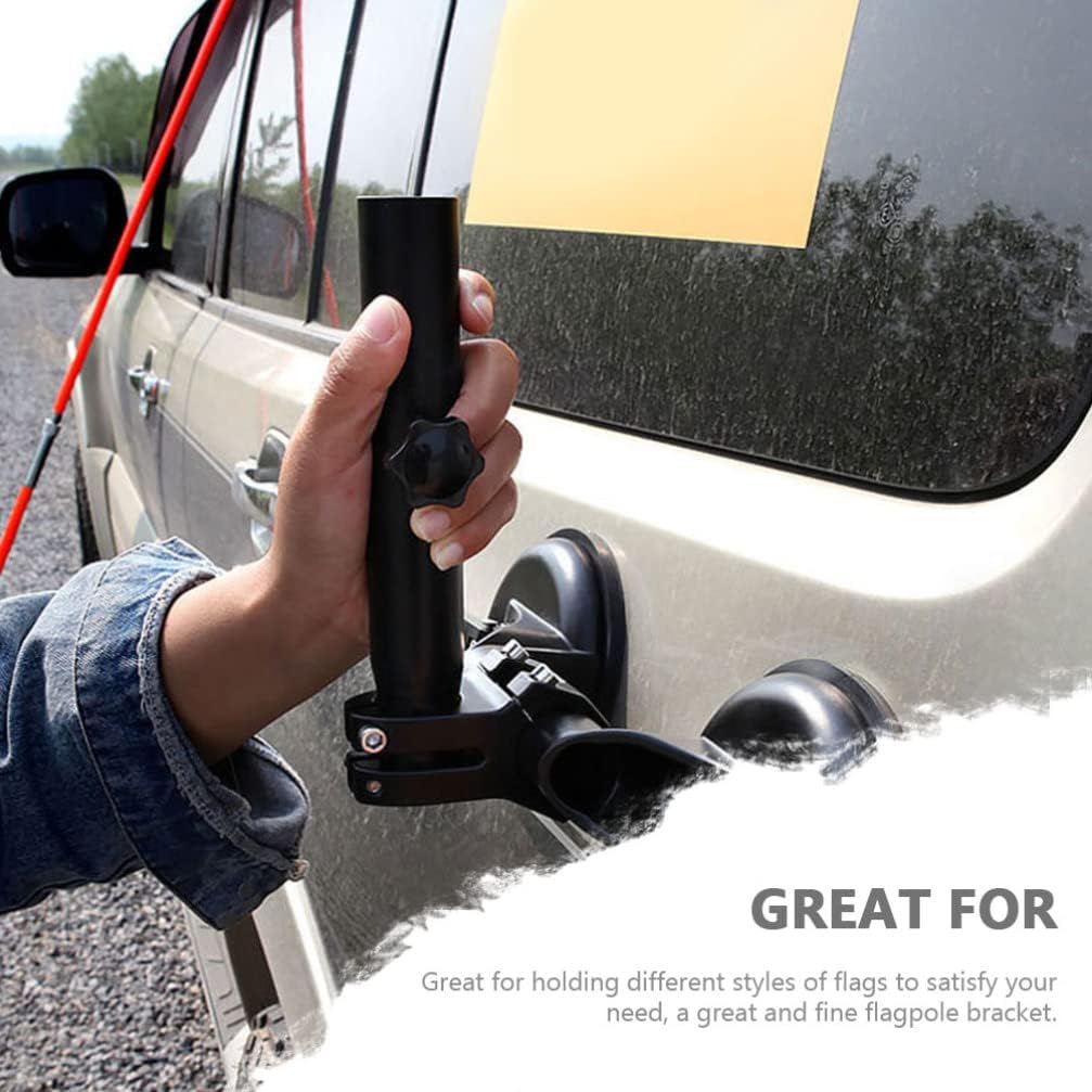GANAZONO Magnetic Car Mount Car Flag Pole Mount Suction Cup Metal Flagpole Base Flagpole Holder Display Flag Display Flag for Vehicle Auto Flagpole Bracket Flag Pole Holder