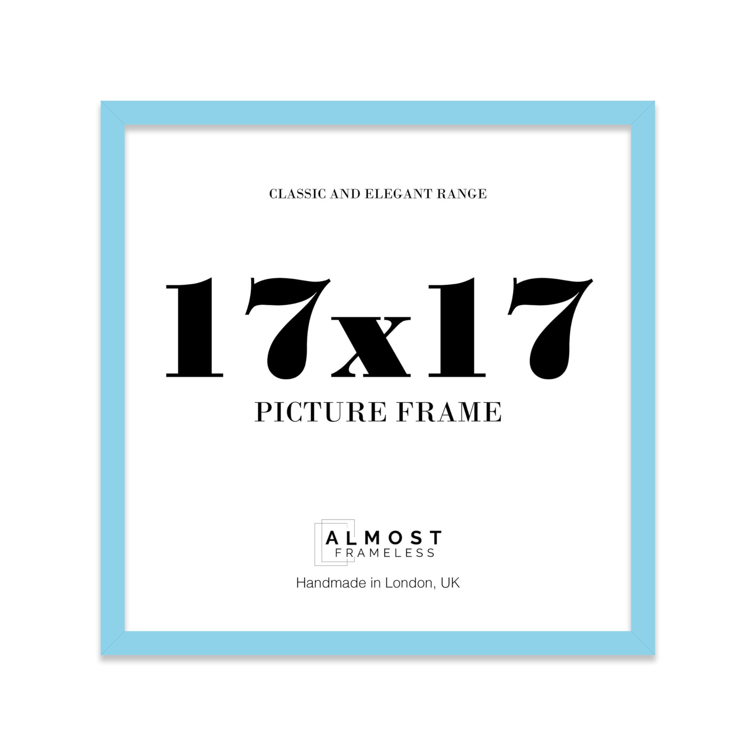 17x17 Light Blue Picture Frame for Square Photos, Posters, Prints & Artwork, (20.3 x 15.2cm) Wall Display Modern Photo Frame for Home, Office, Gallery Wall, 1 Pack
