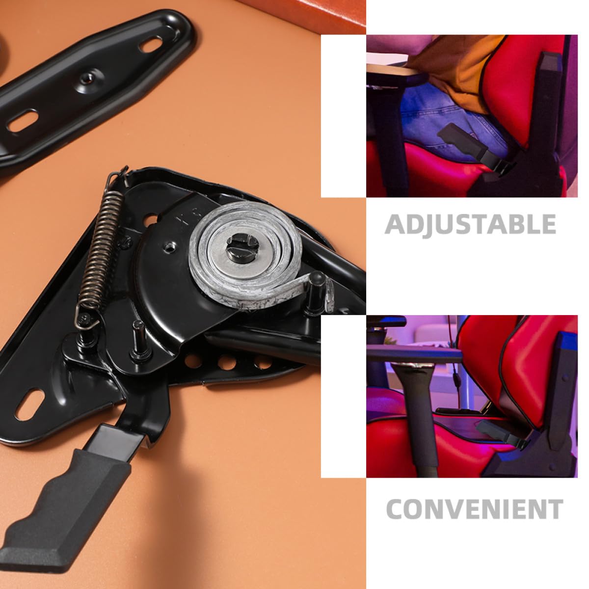 Ajustador de Ángulo para Asiento de Silla Gamer 155 Grados, Regulador Multiángulo para Silla de Oficina Giratoria con Respaldo Alto, Accesorio de Repuesto para Mecanismo