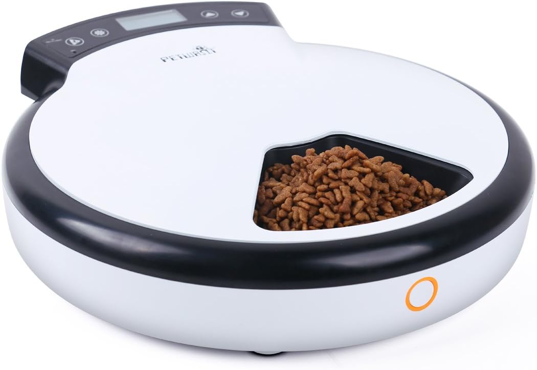 Jempet Automatic Pet Feeder For Cats And Dogs, 5 Meal