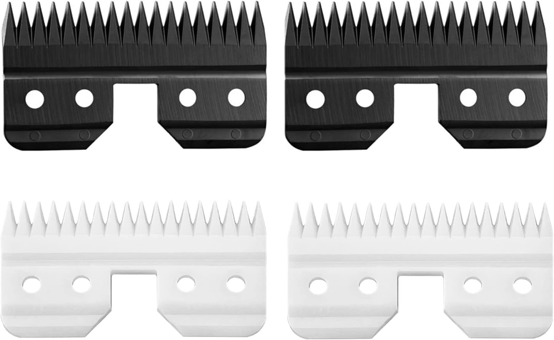 4pcs Oster Fast Feed Clipper Ceramic Blade - Pet Dog Cat Grooming Clipper Replacement Blades, for A5 Trimmer Series, for Andis 18 Teeth Detachable Ceramic Blade Part, for Wahl KM2 KM5 KM10
