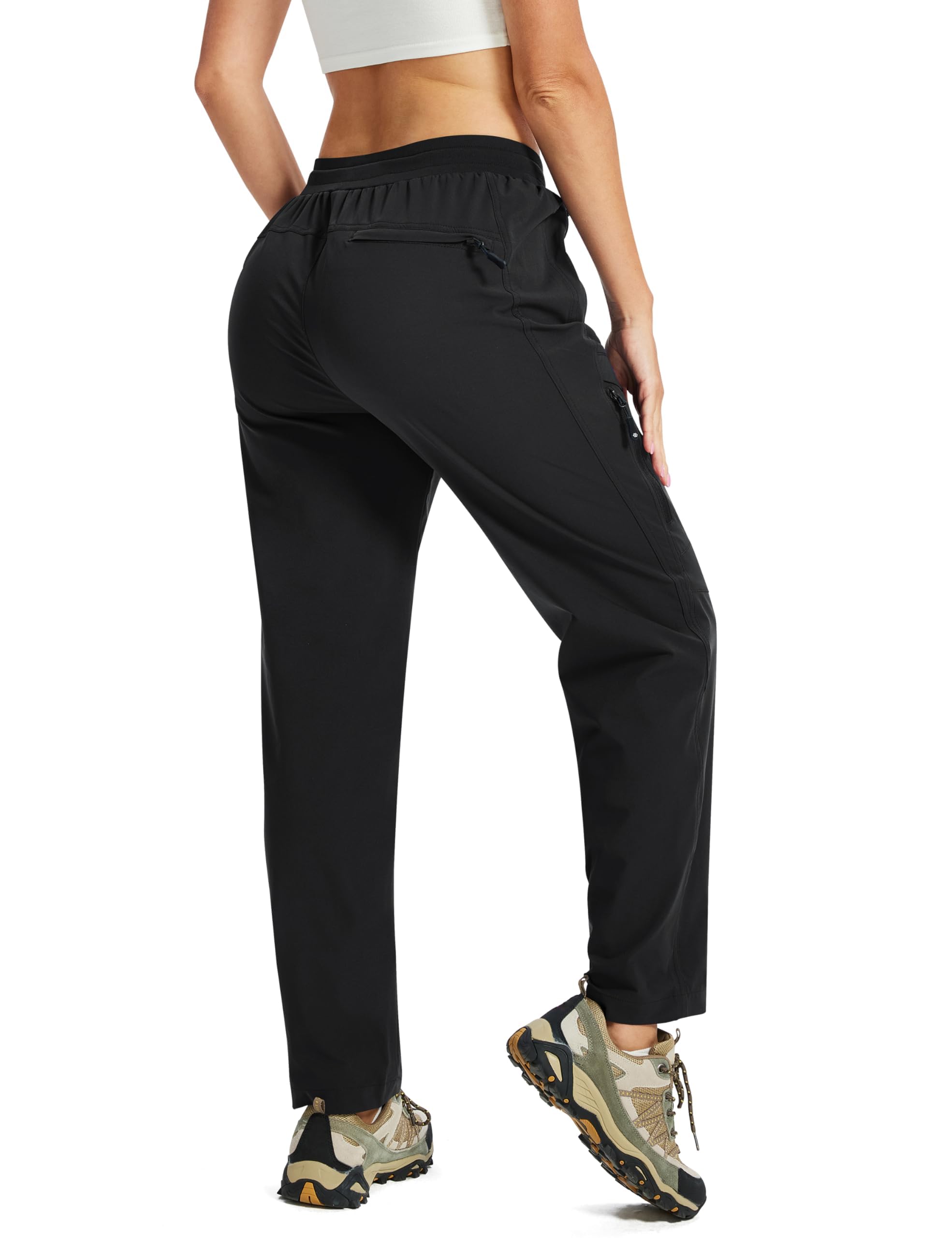 AIRIKE Pantalones Trekking Mujer Pantalones de Senderismo Impermeables Pantalon Cargo Elasticos Verano Pantalones de Trabajo con Bolsillos Cargo Ligeros al Aire Libre