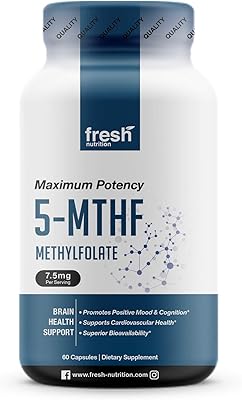 L Methylfolate 7.5mg – DNA Verified for Maximum Potency – Superior Bioavailability – 5-MTHF Methyl Folate for Mood, Cognit...