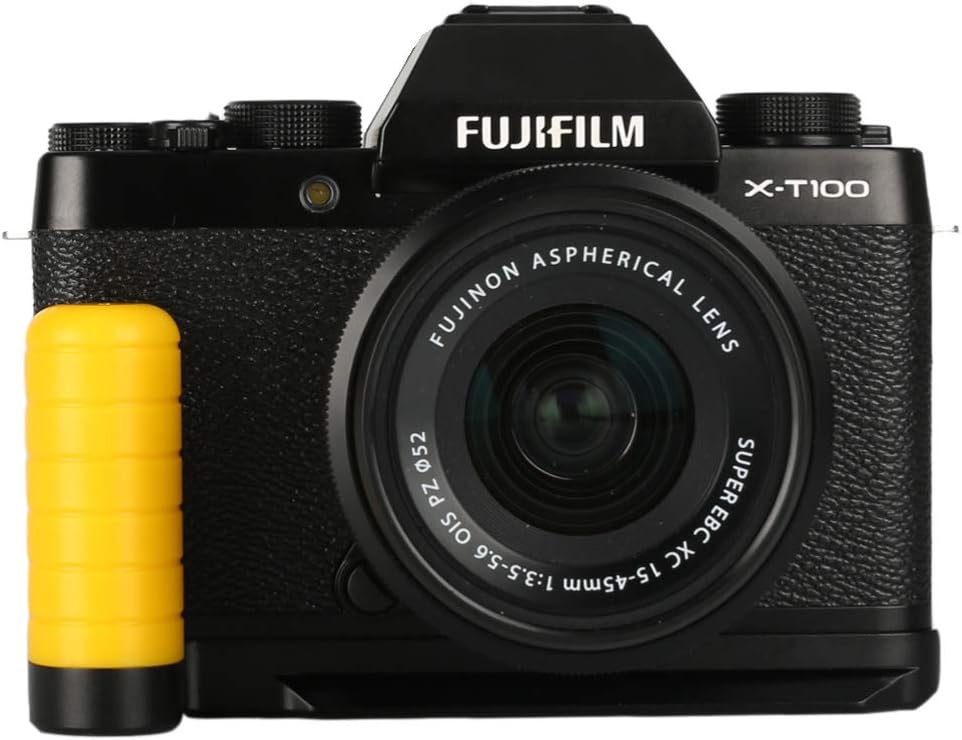 XT100 Hand Grip Quick Release Plate L Bracket QR Plate Compatible with Fujifilm XT100 Camera -Aluminium Yellow