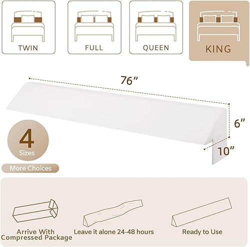 Miniatura 4 de Almohada de cuña King para cabecero, almohada de cuña para cabecero, almohada de espuma para cabecero, relleno de espacio para cama King  Llena el