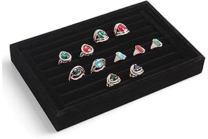 Tinsow Black Stackable 7 Compartment Jewelry Display