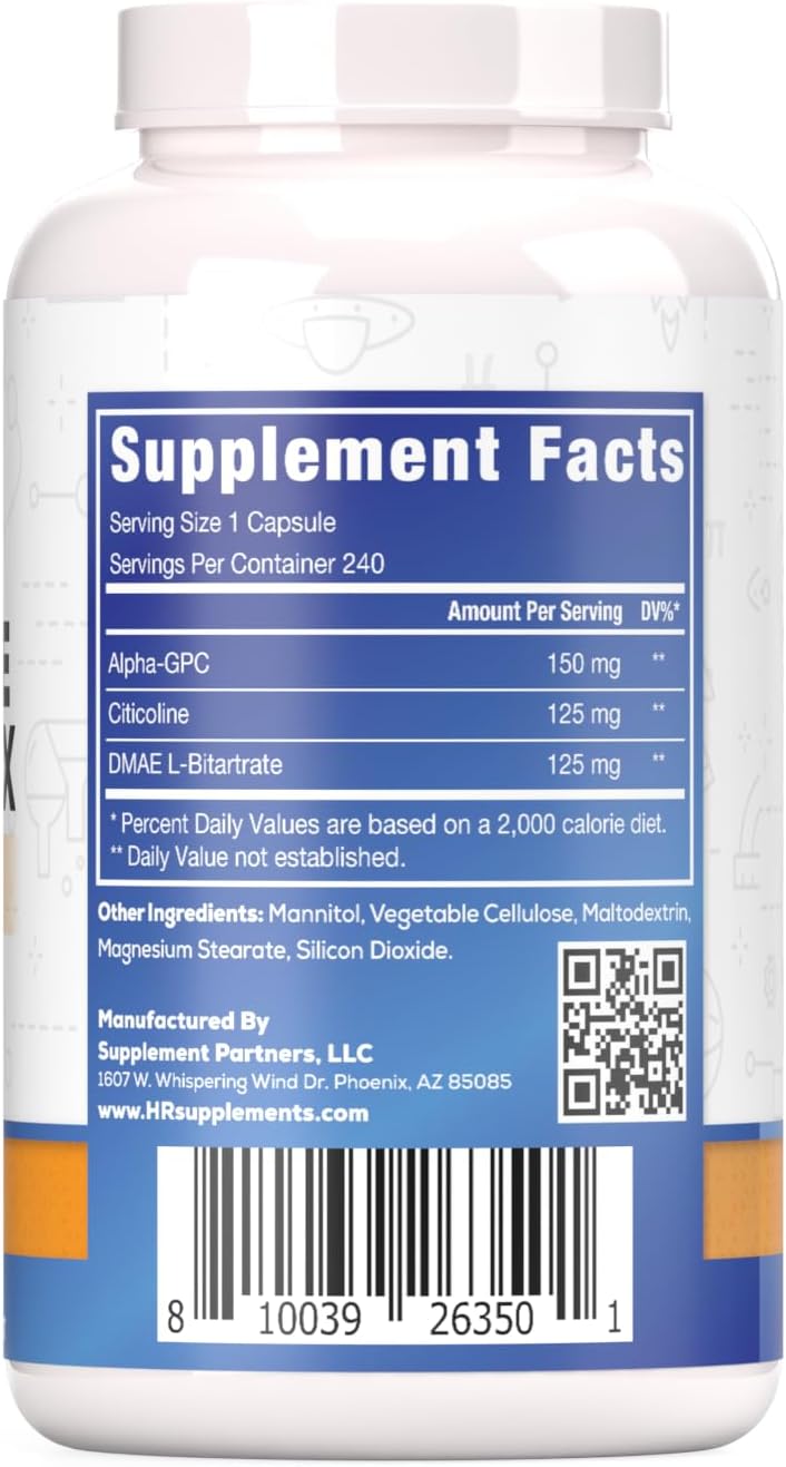 COGNITIVE COMPOUNDS Complejo de colina + DMAE Suplemento nootrópico