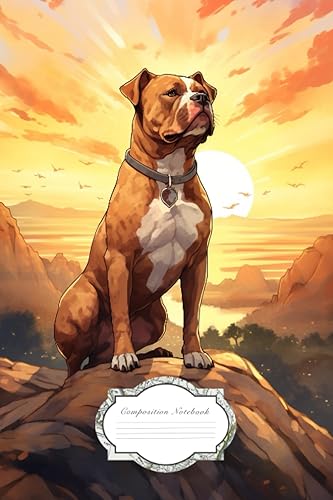 Dog Composition Notebook Pitbull Notebooks and Journals College Ruled 6 x 9 120 Pages Pretty Wide Ruled Blank Lined Paper Journal lovers dogs