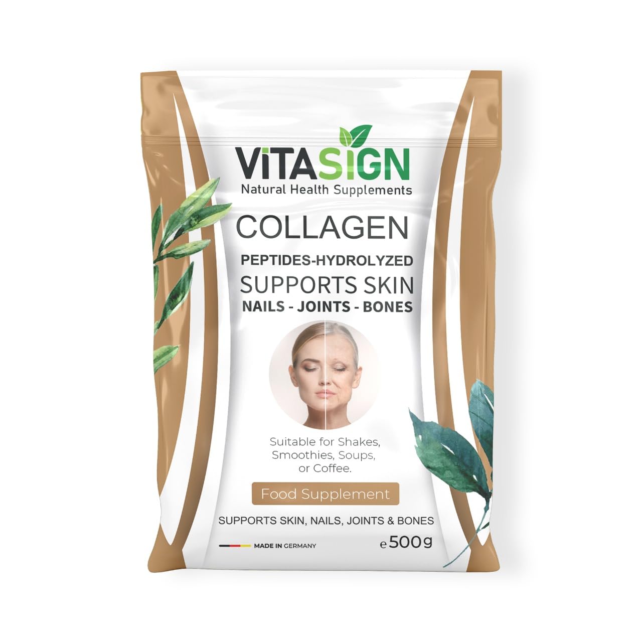 Premium Hydrolyzed Collagen Powder, Unflavored, 500g – For Healthy Joints, Hair, Skin & Nails – Daily Nutrition Support for Strength, Flexibility & Vitality