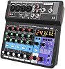 A6 6CH Protable Mini Mixer Audio Console with Sound Card USB Recording Singing Webcast Party Mixer