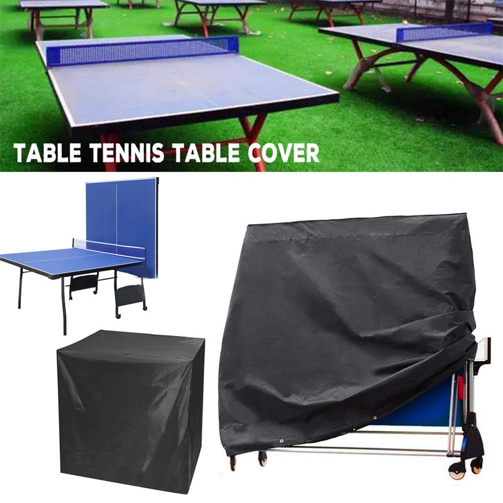 Copertura per tavolo da ping pong, impermeabile, antivento, anti UV, resistente, in tessuto Oxford, per interni, esterni, patio, cortile, nero, 170 x 70 x 190 cm