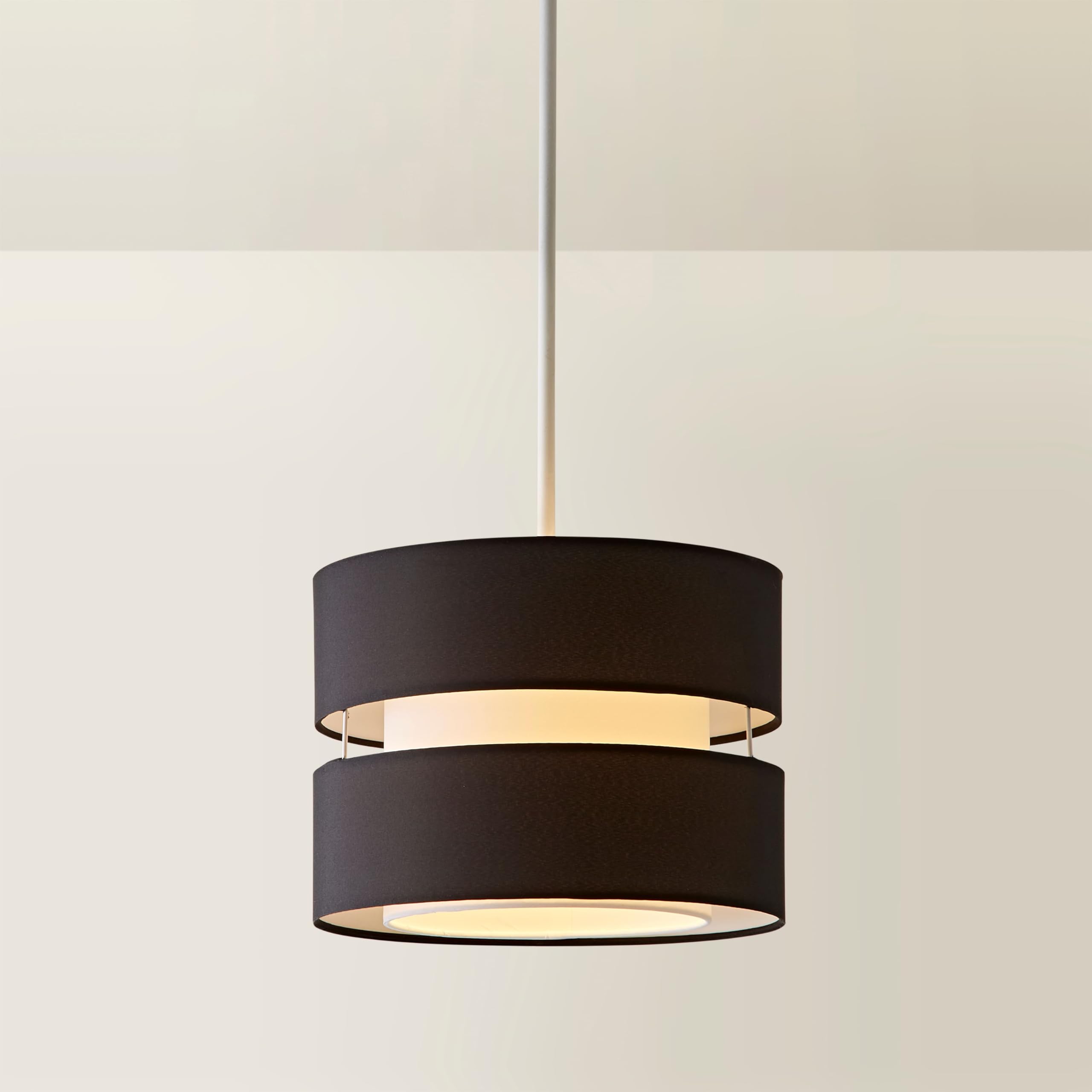 MiniSun | Modern 2 Tier Ceiling Light Shade in a Black Finish | Pendant Lights, Home Décor & Improvement Essential | 260mm Shade Width