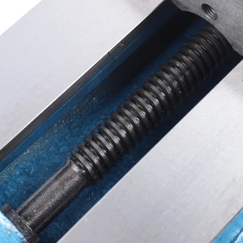 Tornillo de banco de 6 pulgadas, diseño fijo en ángulo, de alta precisión, mordazas de sujeción intercambiables, fácil de usar, robusta pinza para máquina de milladora (azul)
