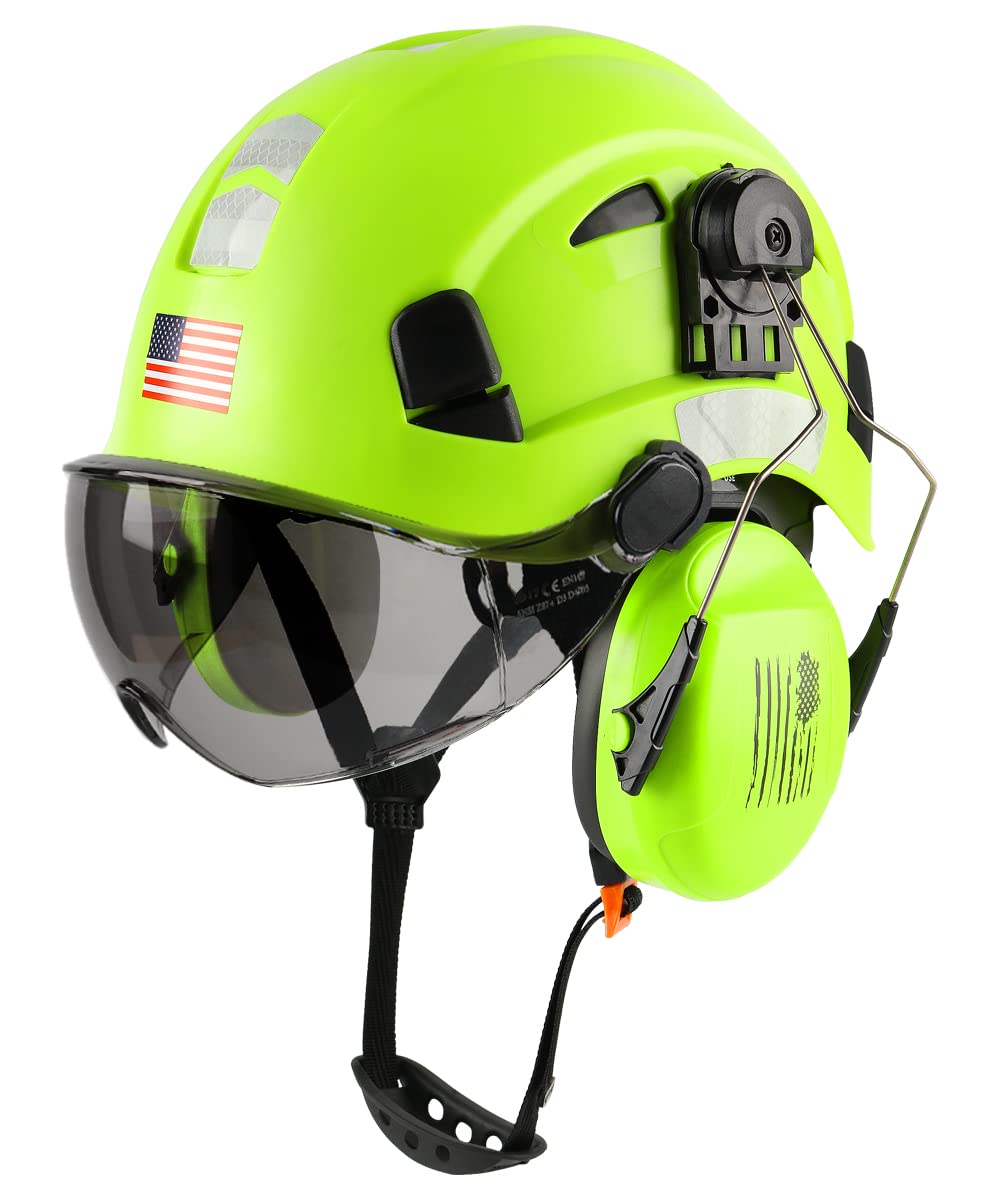 GREEN DEVIL Safety Helmet Hard Hat Adjustable Lightweight Vented ABS Work Helmet 6-Point Suspension ANSI Z89.1 Approved Ideal for Industrial & Construction