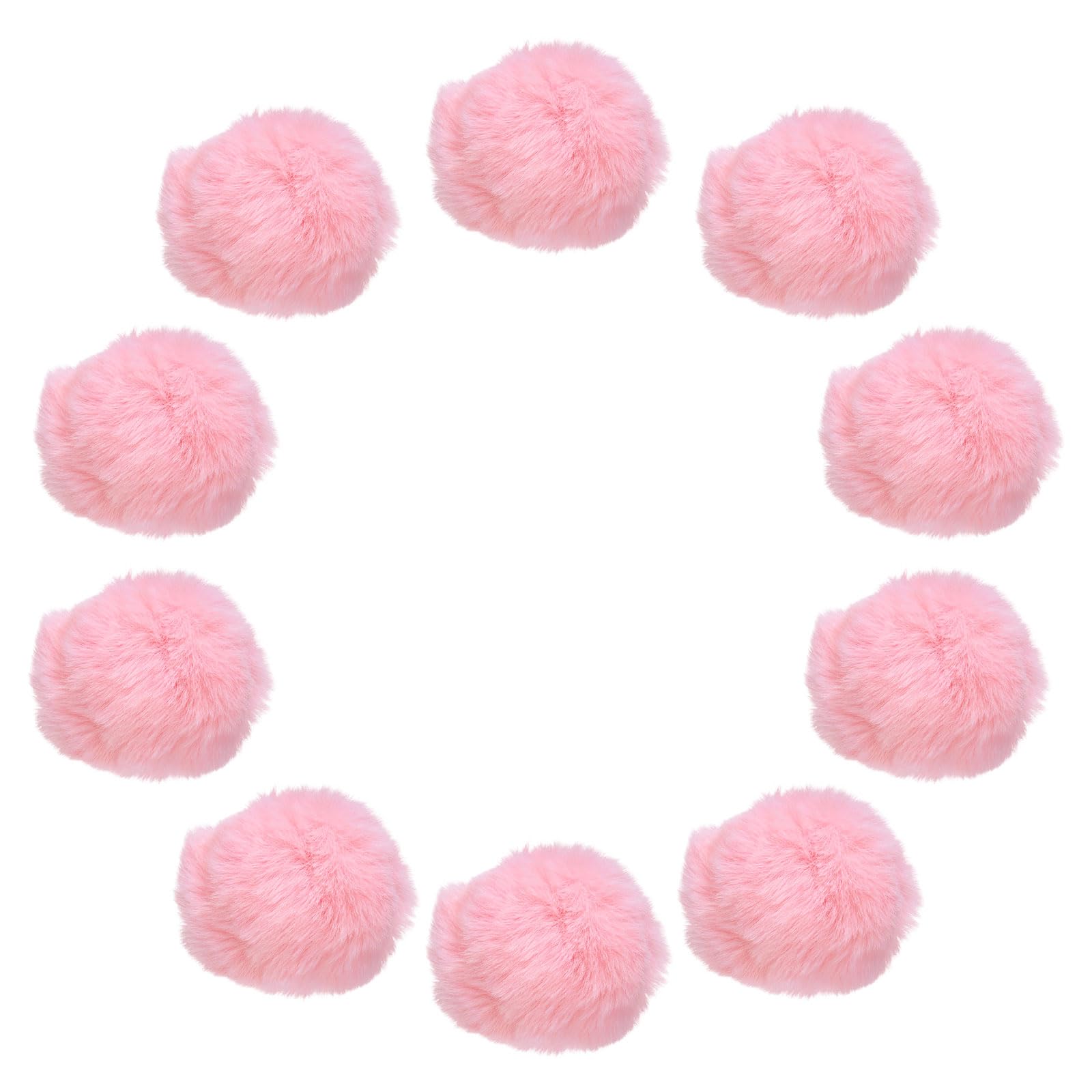 sourcing map 20Pcs Faux Fur Pom Pom Balls, 2.4 Inch Soft Fluffy Pompoms for Hats Keychains Scarves Gloves Bags Accessories, Deep Pink