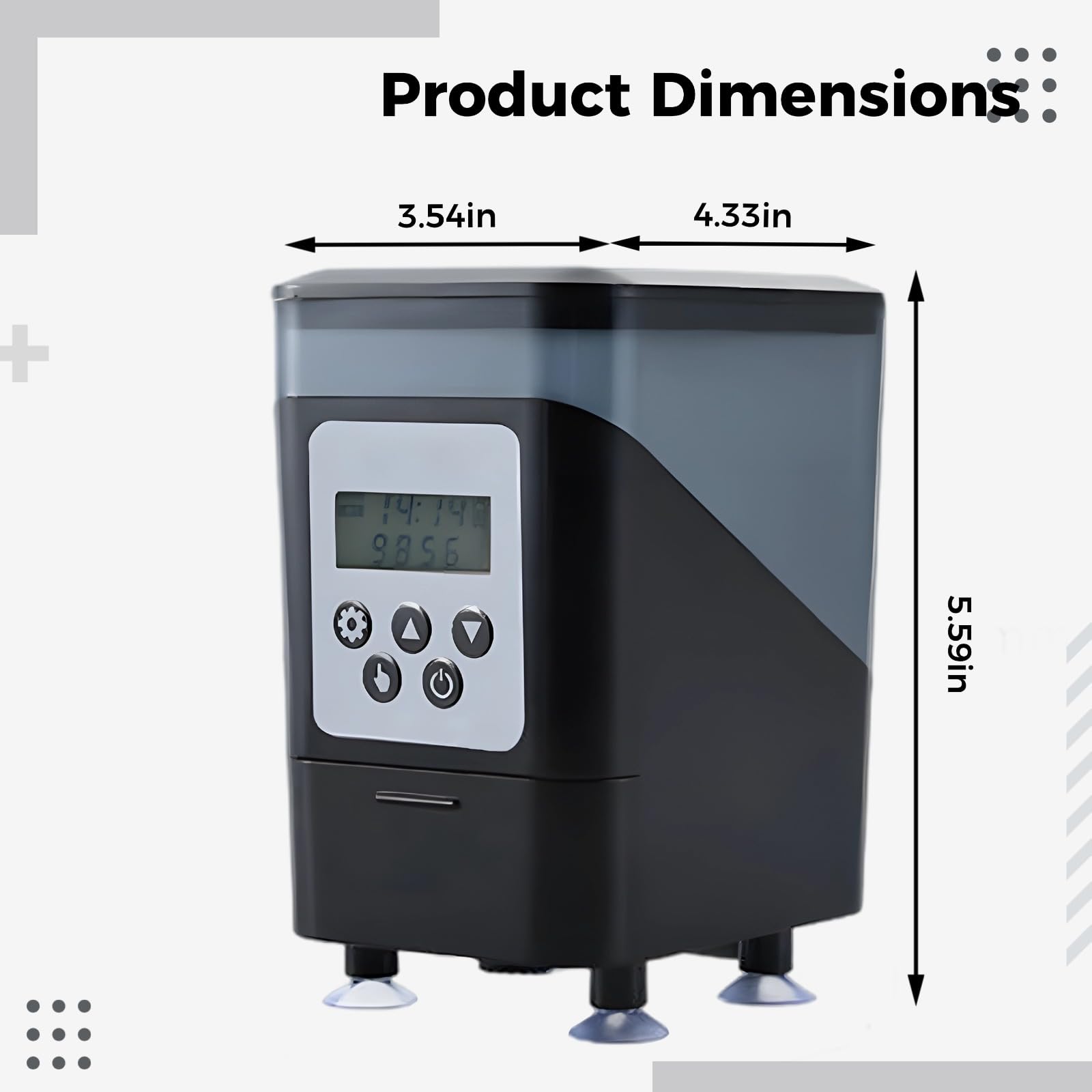 Automatyczny karmnik dla ryb do akwarium X1 Pro z wyświetlaczem LCD, pojemność 450 ml, regulowany automatyczny dozownik, odporny na wilgoć, trzy wyloty, ryba i żółw, 3 przyssawki