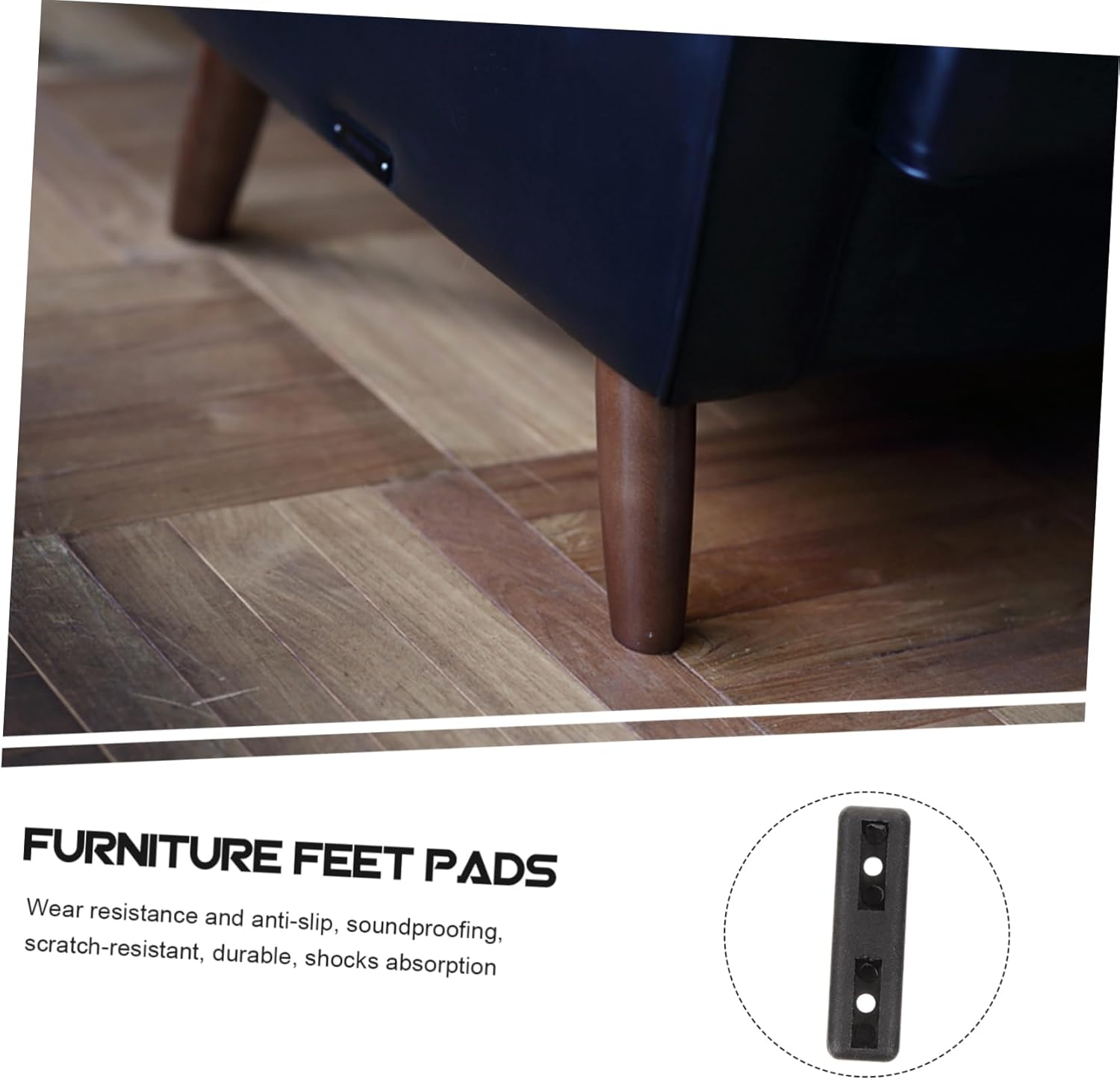 Mikinona 200pcs Rectangular Furniture Feet Pads Non Slip Chair Leg Floor Protector Office Table Pad Soundproof Scratch Resistant Easy to Use