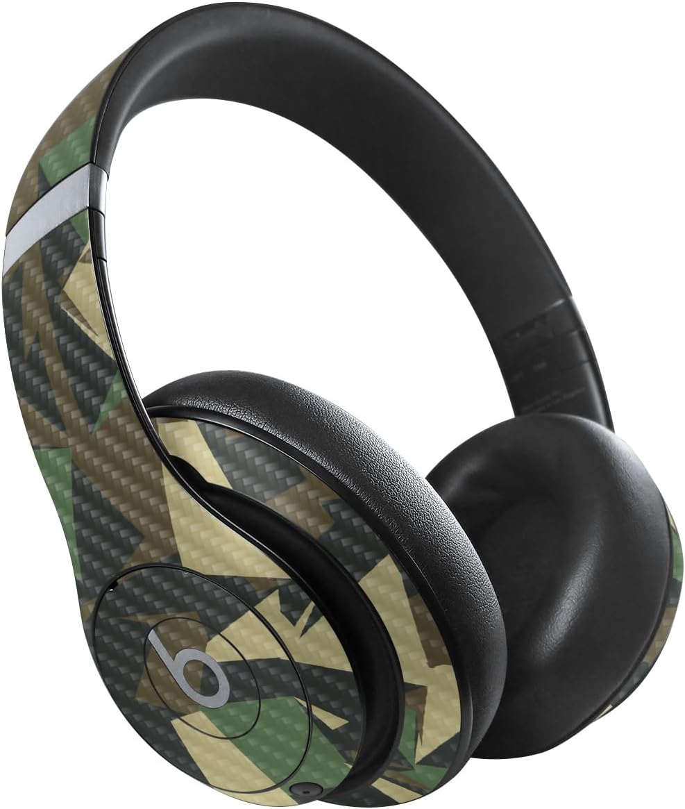 MightySkins Carbon Fiber Skin Compatible with Beats Studio Pro - Polygonal Camo | Protective, Durable Textured Carbon Fiber Finish | Easy to Apply