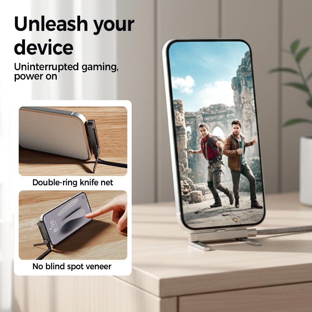 2 in 1 Invisible Holder Charger Cable, 2026 New 240 Watt Fast Charging Braided Cable, Foldable Durable USB-C Cord for Laptop Phone Tablet Charging (Type C to Lighting, 3pcs)