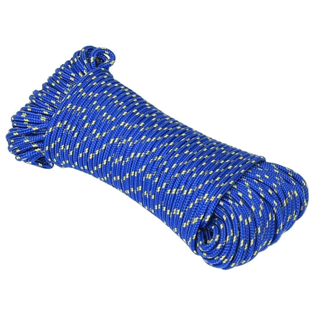 Cuerda para barco azul, 3 mm, 250 m, polipropileno, resistente, resistente a la intemperie, ideal para barco, camping, exterior, vela y jardín