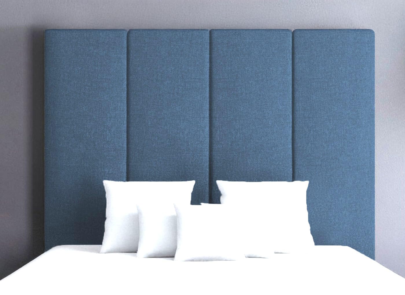 STYLISH TASSY HEADBOARD IN LUXURY CHENILLE FABRIC - BEAUTIFUL DESING BED HEADBOARDS IN 3FT, 4FT, 4FT6, 5FT, 6FT - 30" INCHES TALL (Blue, 4FT6)