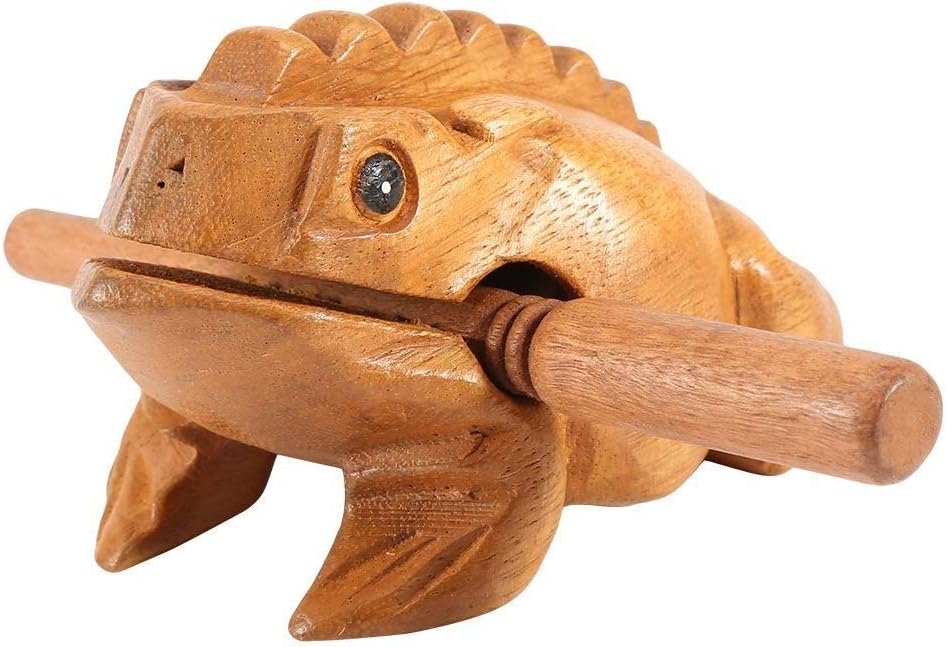 Yosoo Thailand Traditional Home Office Decor Deluxe Craft Wooden Lucky Frog Croaking Musical Instrument Tone Block (Size : 12.7cm)