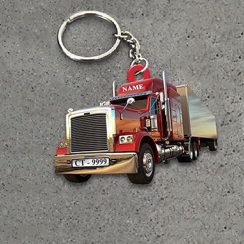 Miniatura 3 de Llavero personalizado en forma de camionero, llaveros personalizados para regalos de hombres, llavero personalizado regalo para camionero