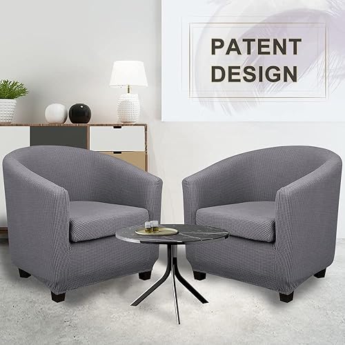 Miniatura 7 de Funda para silla de club con funda de cojín de asiento, fundas redondas para silla de bañera, funda protectora para sillón de barril, protector de