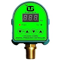 Vista 1 de GamaTech - Interruptor de presión de 110 V/220 V 10A/5 A para bomba de agua y bomba de aire, controlador de presión ajustable digital, 0-230 psi