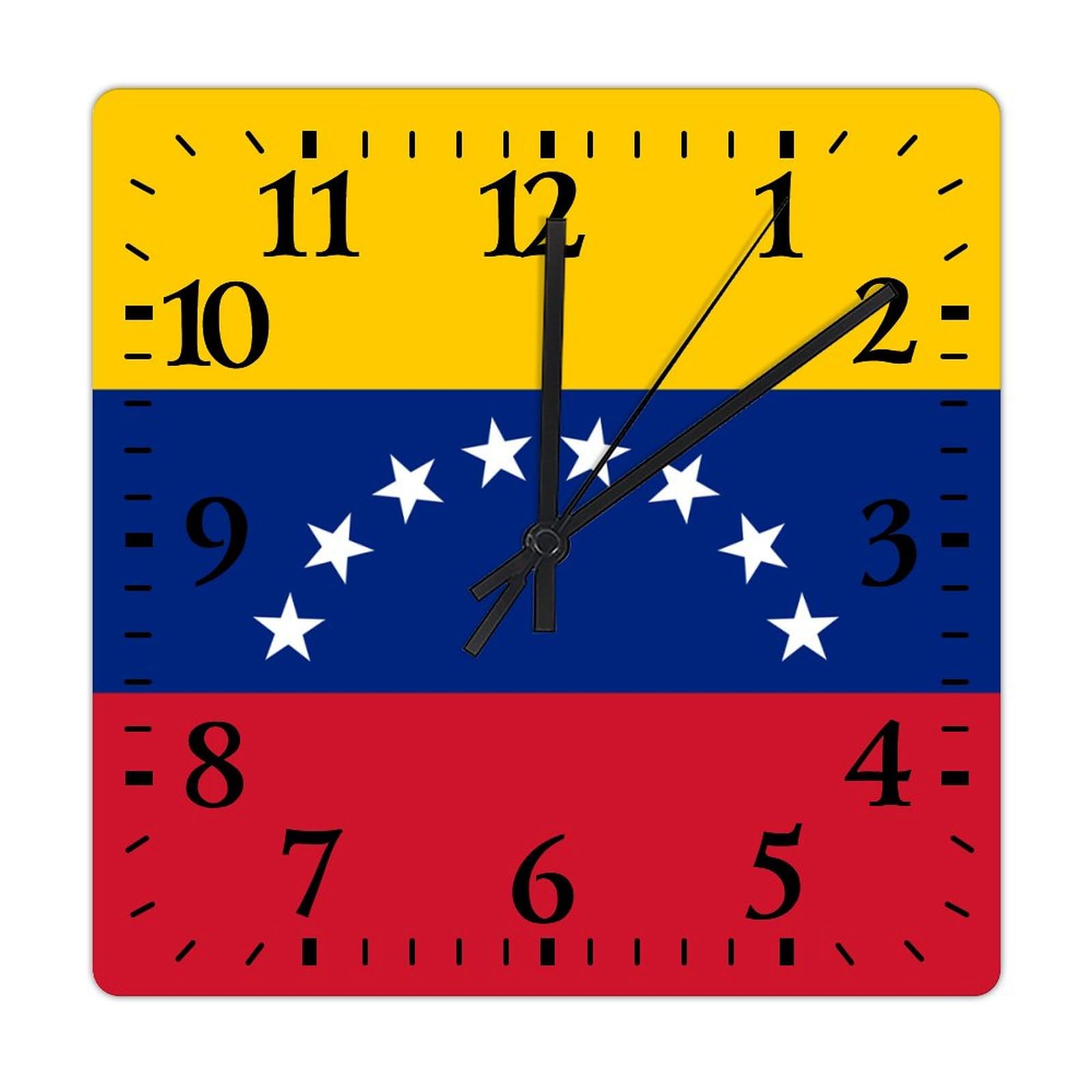 Horloge murale Venezuela silencieuse en bois contre le bruit